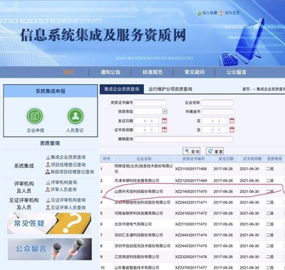 中天信獲信息系統(tǒng)集成及服務(wù)二級(jí)資質(zhì)，開(kāi)啟專業(yè)服務(wù)新篇章